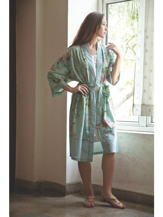 All-Cotton Floral Robe